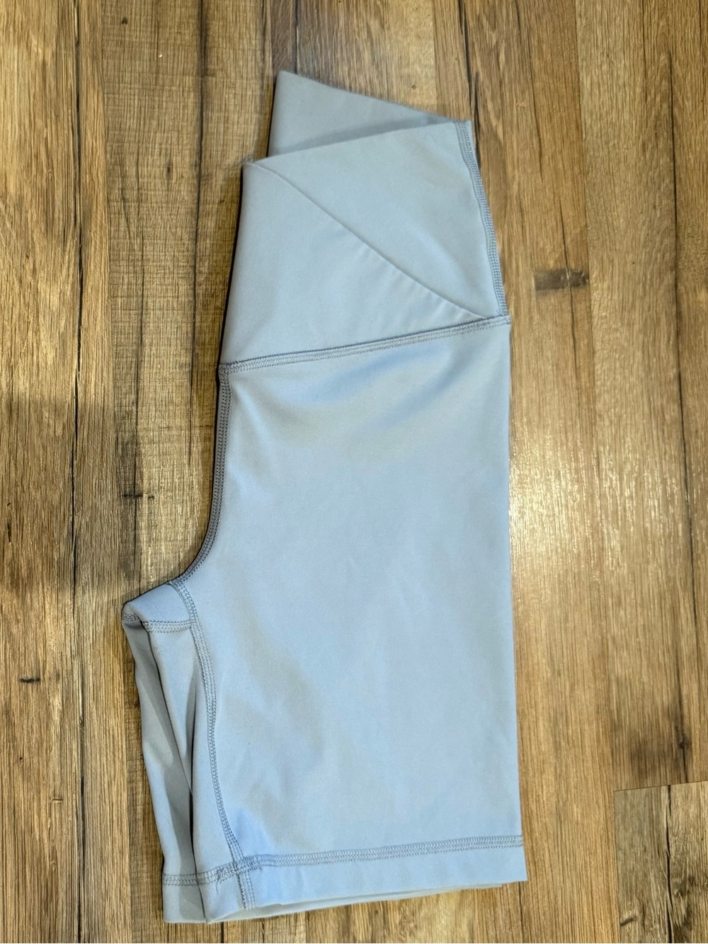 Yogalicious Light Blue High-Waist Performance Bike Shorts - Picture 3 of 4